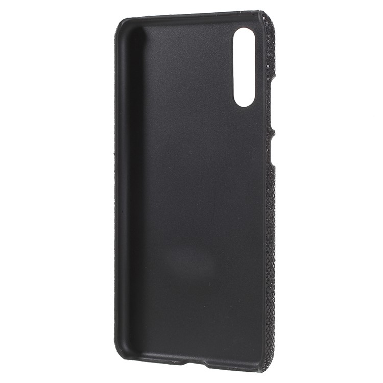 PU Leather Coated PC Lightweight Phone Cover for Huawei P20 - Black Glittery Sequins-4