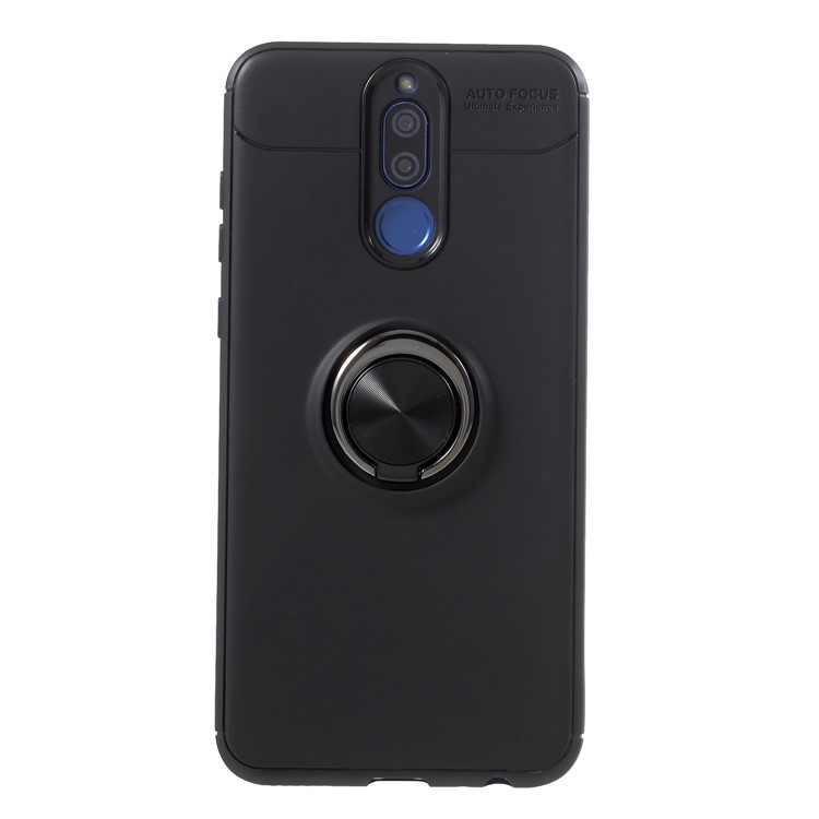 Metal Finger Ring Kickstand TPU Mobile Phone Cover for Huawei Mate 10 Lite - Black-1