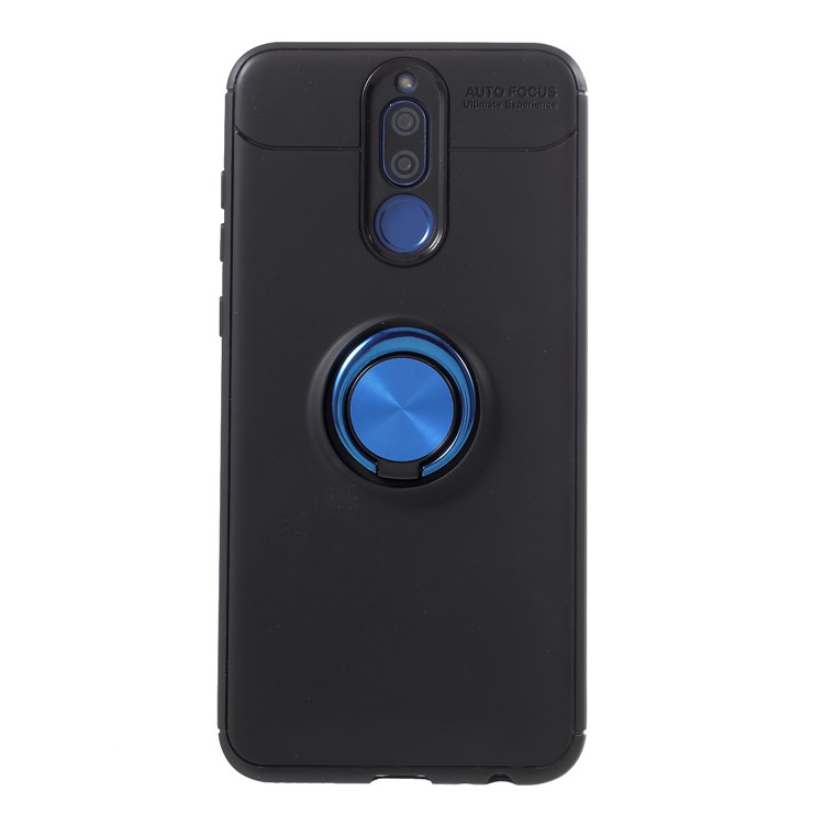 Metal Finger Ring Kickstand TPU Phone Cover for Huawei Mate 10 Lite - Black + Blue-1