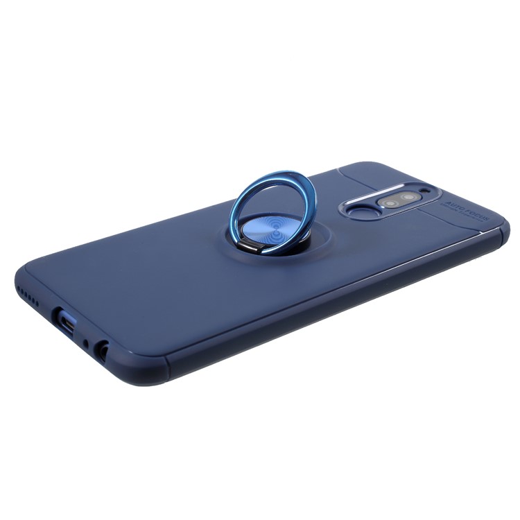 Metal Finger Ring Kickstand TPU Back Shell for Huawei Mate 10 Lite - Blue-6
