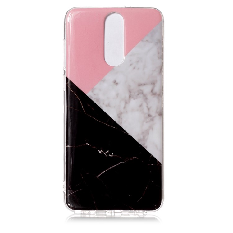 Teste Padrão De Mármore IMD TPU Volta Shell Caso Para Huawei Mate 10 Lite / nova 2i / Maimang 6 / Honra 9i (india) - Rosa / Branco / Preto-1