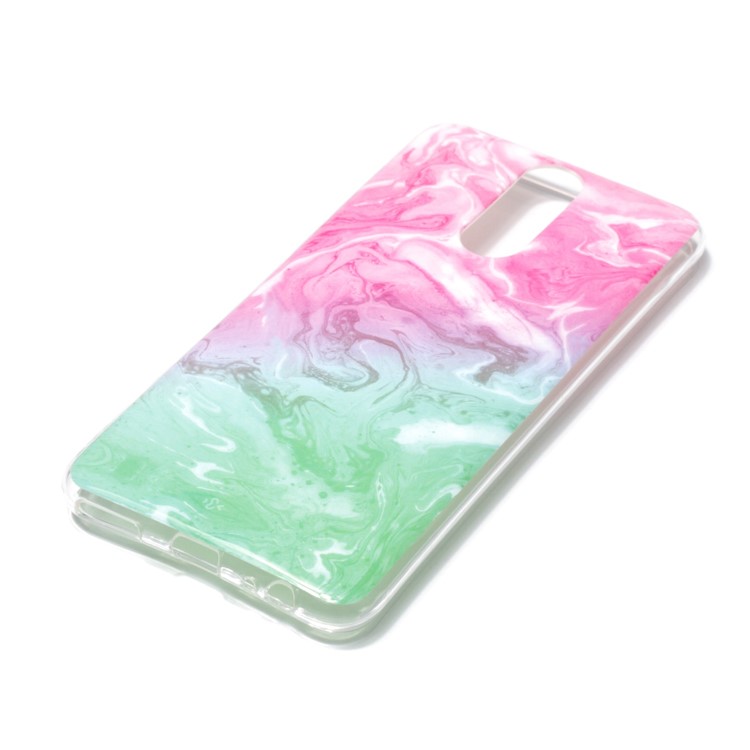 Marble Pattern IMD TPU Back Casing Shell for Huawei Mate 10 Lite / nova 2i / Maimang 6 / Honor 9i (India) - Pink/Green-2