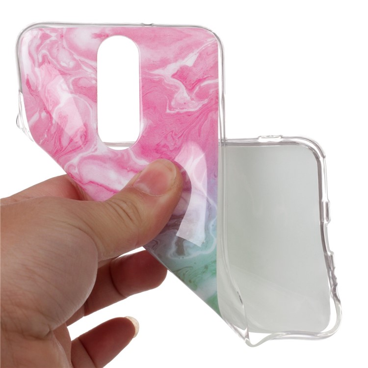 Marble Pattern IMD TPU Back Casing Shell for Huawei Mate 10 Lite / nova 2i / Maimang 6 / Honor 9i (India) - Pink/Green-4