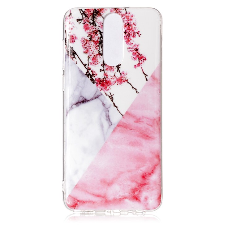 Marble Pattern IMD TPU Back Phone Case for Huawei Mate 10 Lite / nova 2i / Maimang 6 / Honor 9i (India) - Flower Pattern-1
