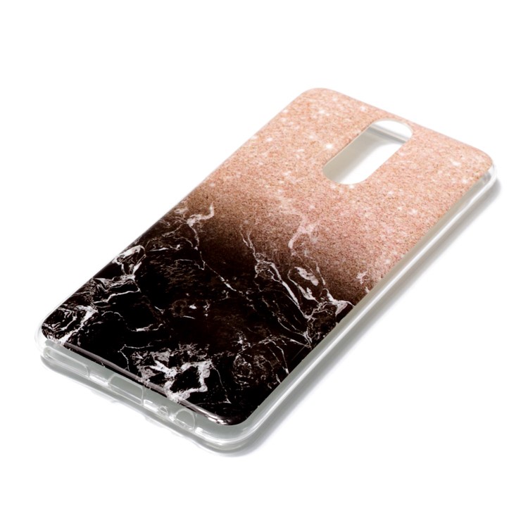 Marble Pattern IMD TPU Back Mobile Phone Case for Huawei Mate 10 Lite / nova 2i / Maimang 6 / Honor 9i (India) - Orange / Black-2