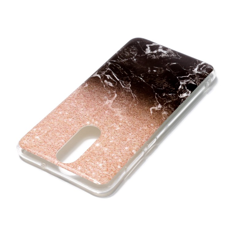 Marble Pattern IMD TPU Back Mobile Phone Case for Huawei Mate 10 Lite / nova 2i / Maimang 6 / Honor 9i (India) - Orange / Black-3