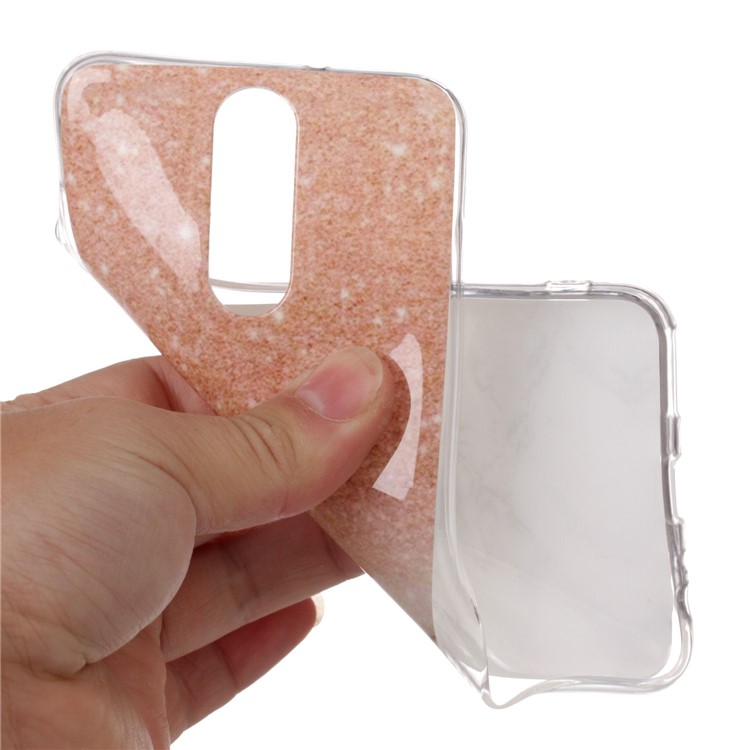 Marble Pattern IMD TPU Back Phone Accessory Case for Huawei Mate 10 Lite / nova 2i / Maimang 6 / Honor 9i (India) - Orange / White-4