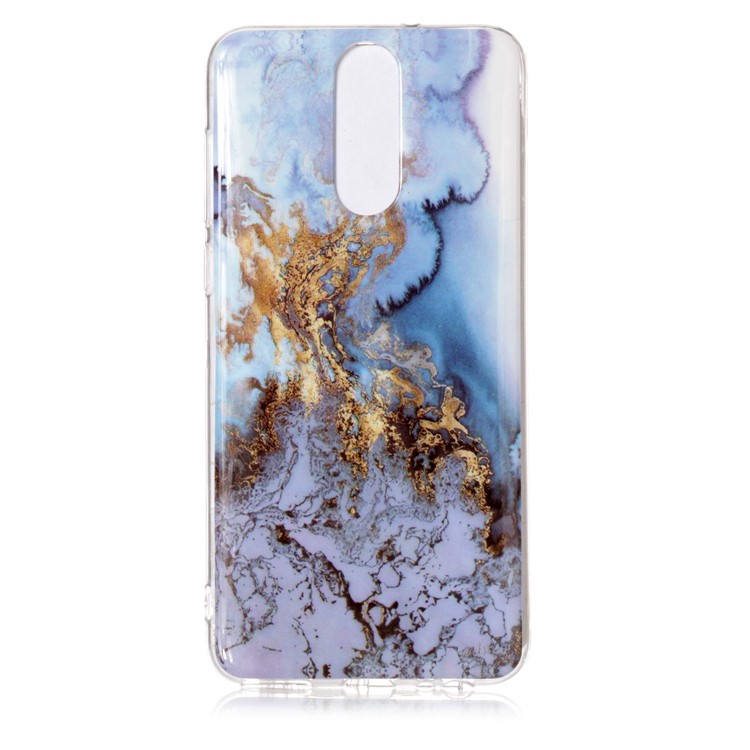Marble Pattern IMD TPU Back Phone Accessory Cover for Huawei Mate 10 Lite / nova 2i / Maimang 6 / Honor 9i (India) - Baby Blue-1