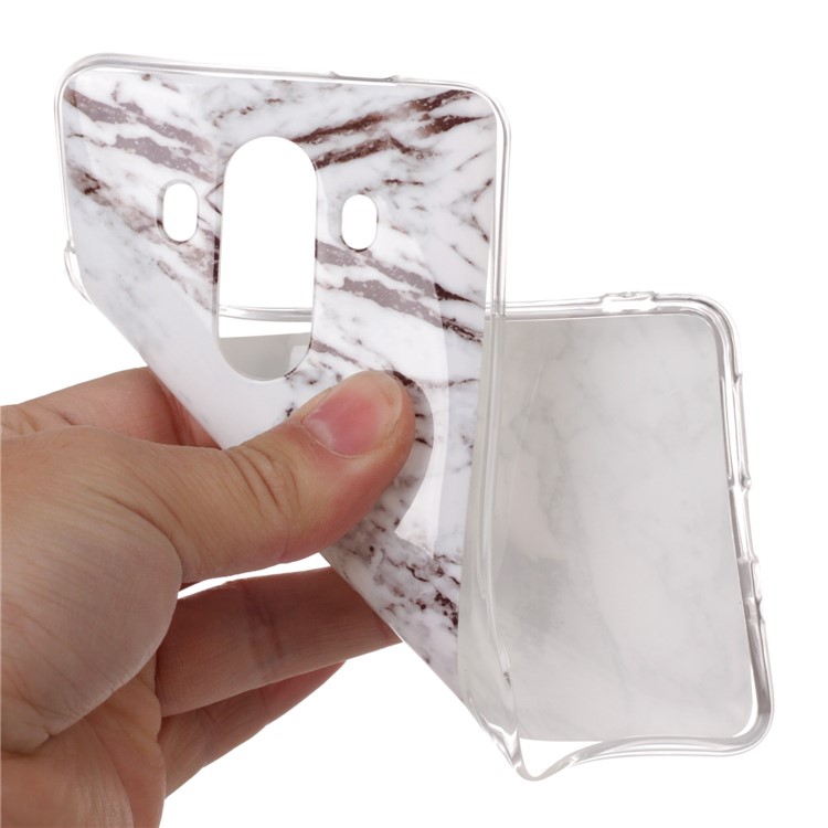 Marble Pattern IMD TPU Case for Huawei Mate 10 Pro - White / Black-4