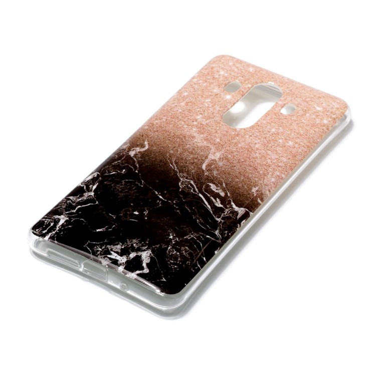 Marble Pattern IMD TPU Cover for Huawei Mate 10 Pro - Orange / Black-2