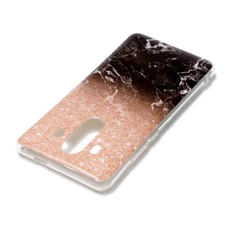 Marble Pattern IMD TPU Cover for Huawei Mate 10 Pro - Orange / Black-3