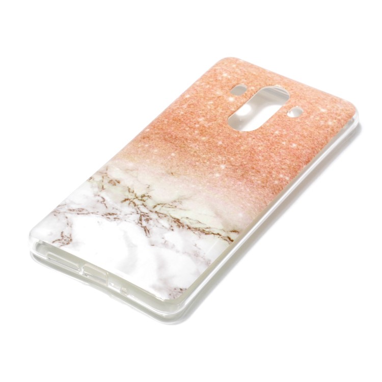 Marble Pattern IMD TPU Shell for Huawei Mate 10 Pro - Orange / White-2