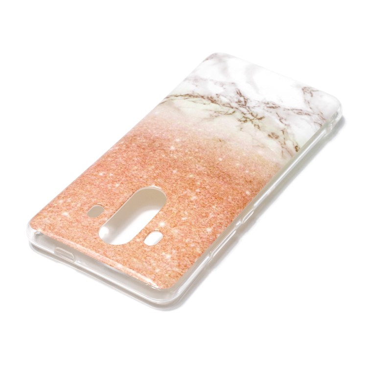 Marble Pattern IMD TPU Shell for Huawei Mate 10 Pro - Orange / White-3