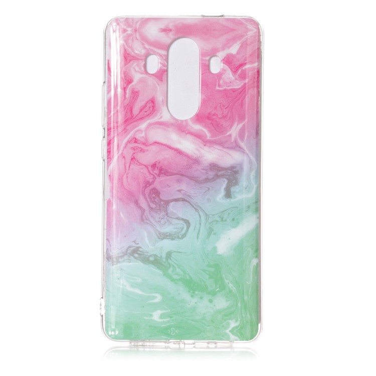 Marble Pattern IMD TPU Phone Case for Huawei Mate 10 Pro - Pink and Green-1