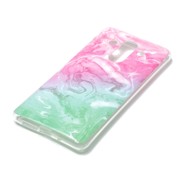 Marble Pattern IMD TPU Phone Case for Huawei Mate 10 Pro - Pink and Green-2