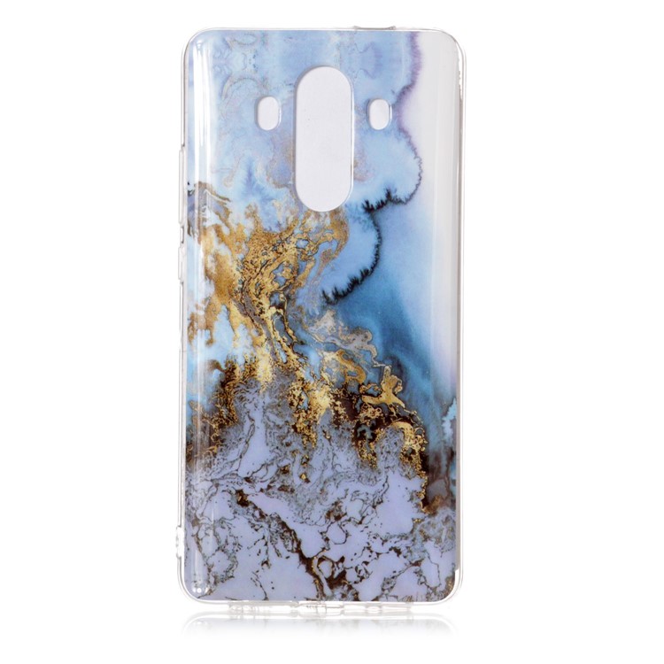 Marble Pattern IMD TPU Phone Protection Case for Huawei Mate 10 Pro - Baby Blue-1