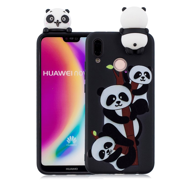 3D Cute Doll Pattern Printing TPU Phone Casing for Huawei P20 Lite / Nova 3e - Lovely Pandas-1
