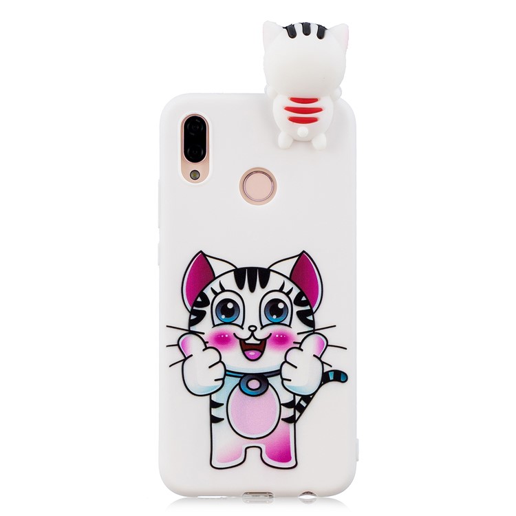 3D Cute Doll Pattern Printing TPU Mobile Case for Huawei P20 Lite / Nova 3e - Tiger-2
