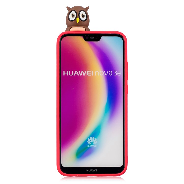 3D Niedliche Puppenmuster -druck TPU Mobile Cover Für Huawei P20 Lite / Nova 3e - Weibliche Eule-4