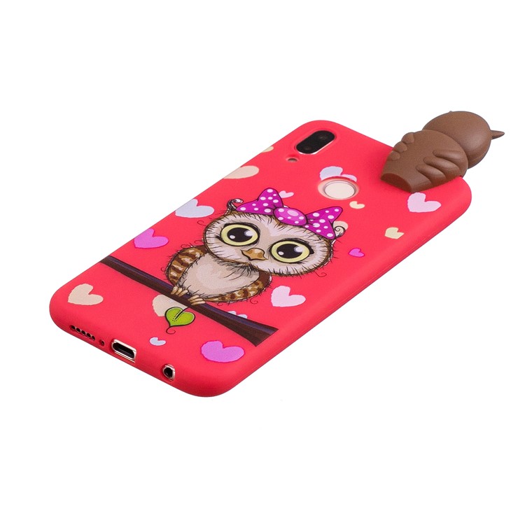 3D Niedliche Puppenmuster -druck TPU Mobile Cover Für Huawei P20 Lite / Nova 3e - Weibliche Eule-5