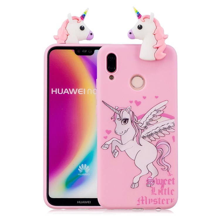 3D Cute Doll Pattern Printing TPU Phone Shell for Huawei P20 Lite / Nova 3e - Unicorn-1