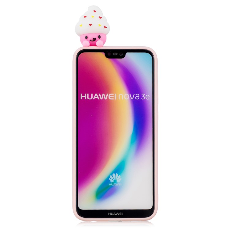 Concha Móvil TPU de Patrones de Muñecas 3D Lindo Para Huawei P20 Lite / Nova 3e - Animal de Dibujos Animados-4