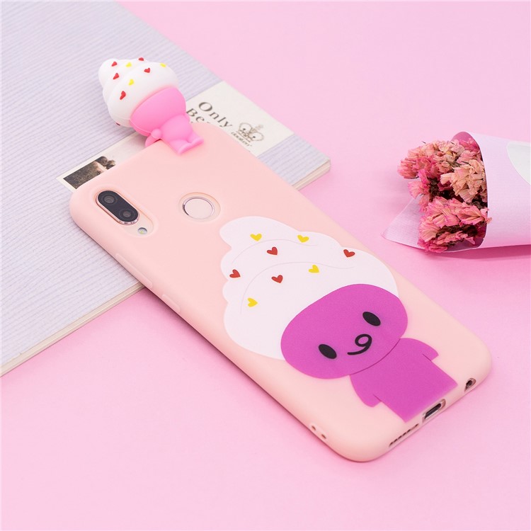 Impressão de Padrão de Boneca 3D TPU Mobile Shell Para Huawei P20 Lite / Nova 3e - Animal de Desenho Animado