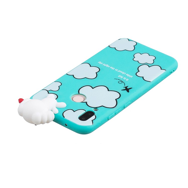 3D Cute Doll Pattern Printing TPU Mobile Phone Casing for Huawei P20 Lite / Nova 3e - Cloud Pattern-5