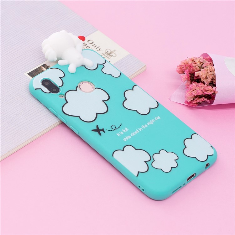 3D Cute Doll Pattern Printing TPU Mobile Phone Casing for Huawei P20 Lite / Nova 3e - Cloud Pattern-7