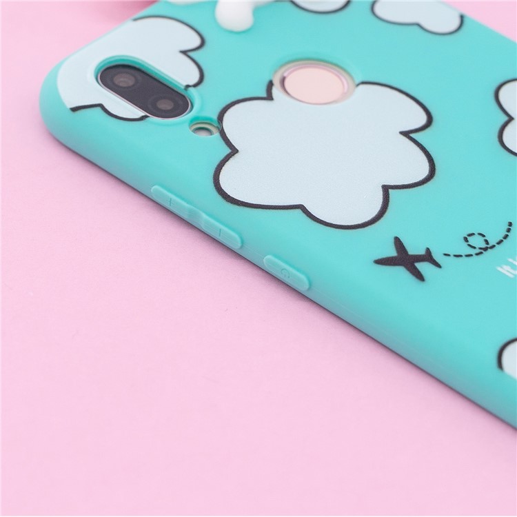 3D Cute Doll Pattern Printing TPU Mobile Phone Casing for Huawei P20 Lite / Nova 3e - Cloud Pattern-9