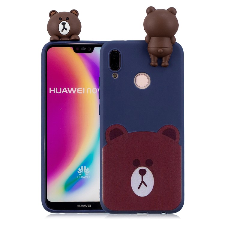 3D Cute Doll Pattern Printing TPU Cell Phone Case Cover for Huawei P20 Lite / Nova 3e - Bear-1