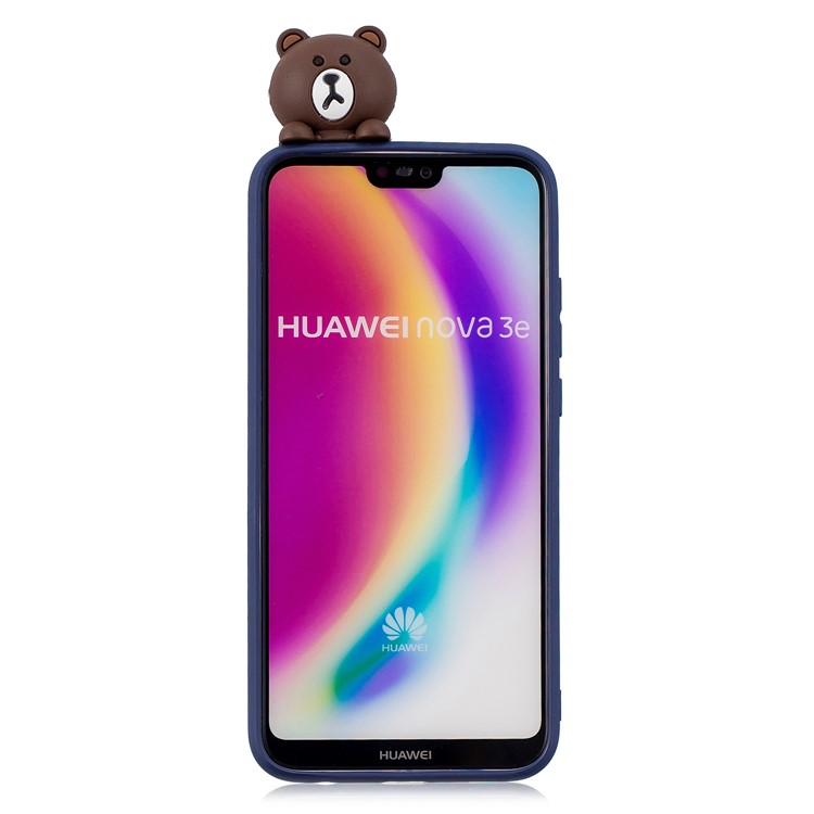 3D Cute Doll Pattern Printing TPU Cell Phone Case Cover for Huawei P20 Lite / Nova 3e - Bear-3