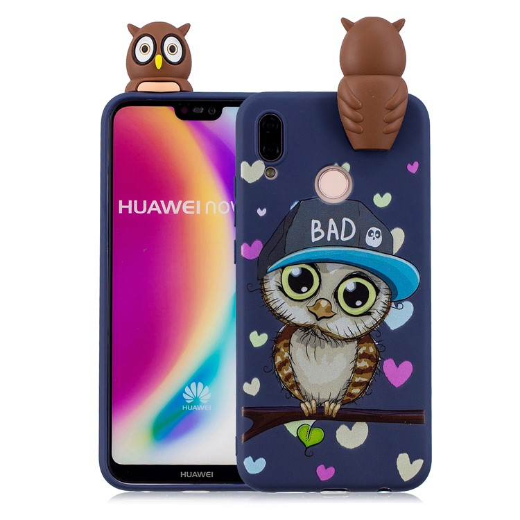 3D Cute Doll Pattern Printing TPU Protection Back Cover Shell for Huawei P20 Lite / Nova 3e - Male Owl-1