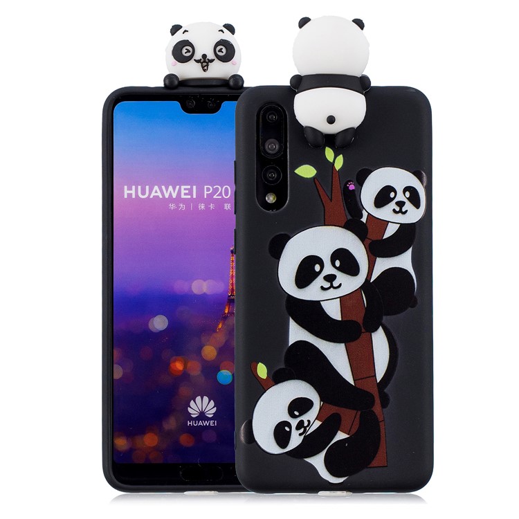 3D Cute Doll Pattern Printing TPU Phone Casing for Huawei P20 Pro - Lovely Pandas-1