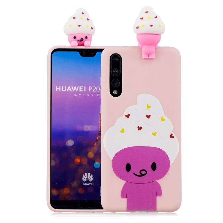Modelo Lindo De La Muñeca 3D Que Imprime La Caja De Cáscara Del Teléfono Suave De TPU Para Huawei P20 Favorable - Animal De Dibujos Animados-1