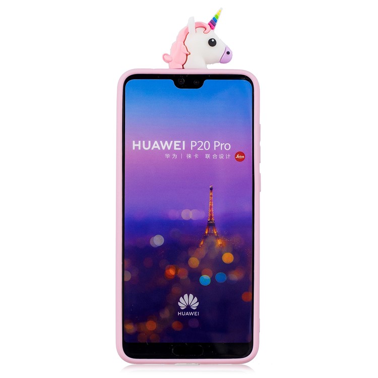 3D Cute Doll Pattern Printing TPU Mobile Phone Case Accessory for Huawei P20 Pro - Unicorn-3