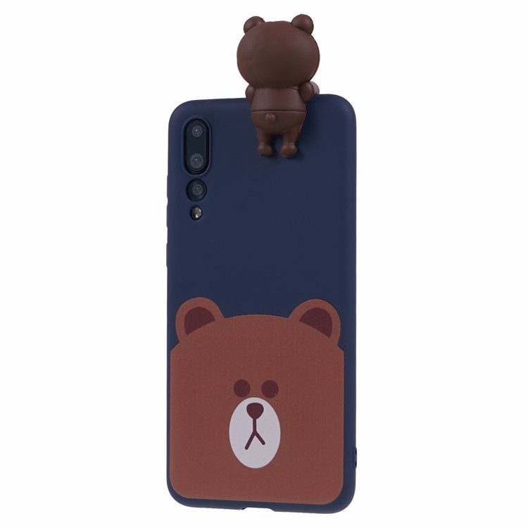 Modelo Lindo De La Muñeca 3D Que Imprime La Caja Del Teléfono Celular De La Parte Posterior De La Protección De TPU Para Huawei P20 Favorable - Oso-4