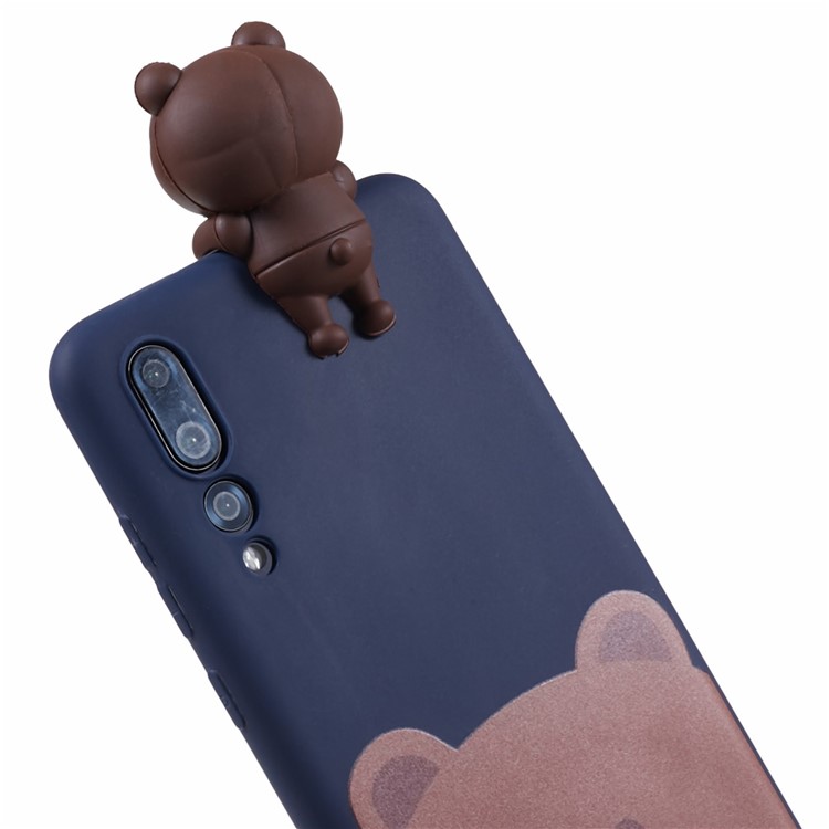 Modelo Lindo De La Muñeca 3D Que Imprime La Caja Del Teléfono Celular De La Parte Posterior De La Protección De TPU Para Huawei P20 Favorable - Oso-5