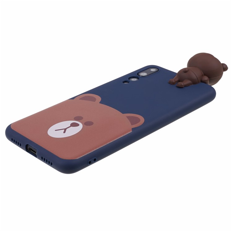 Modelo Lindo De La Muñeca 3D Que Imprime La Caja Del Teléfono Celular De La Parte Posterior De La Protección De TPU Para Huawei P20 Favorable - Oso-6