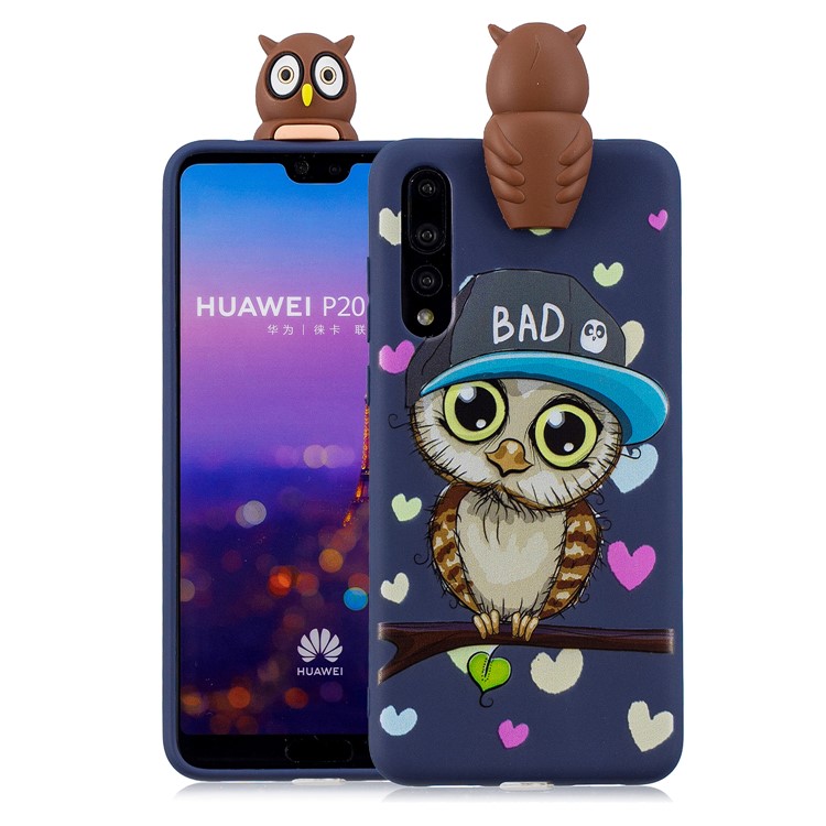 3D Cute Doll Pattern Printing TPU Case Cover Shell for Huawei P20 Pro - Male Owl-1