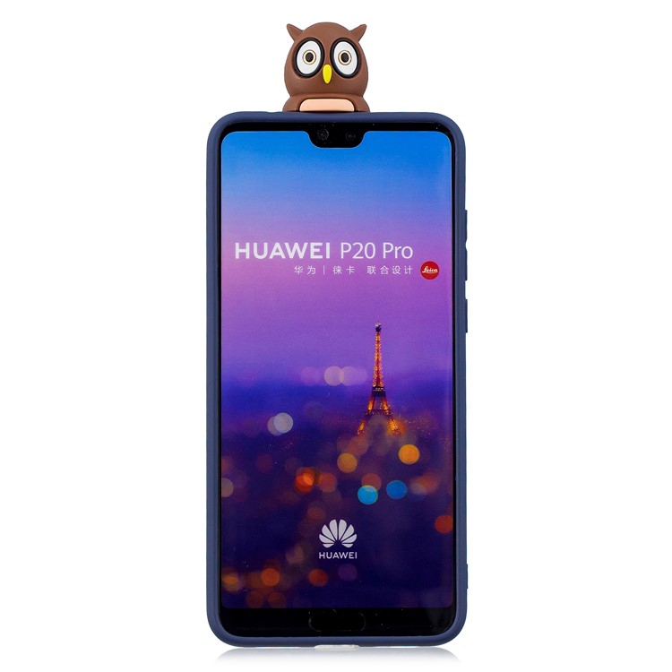 3D Cute Doll Pattern Printing TPU Case Cover Shell for Huawei P20 Pro - Male Owl-3