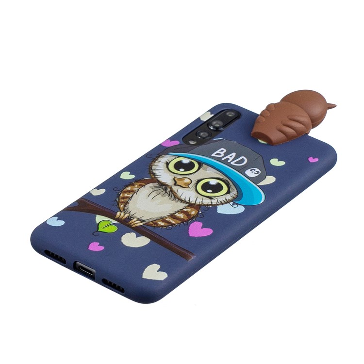 3D Cute Doll Pattern Printing TPU Case Cover Shell for Huawei P20 Pro - Male Owl-4