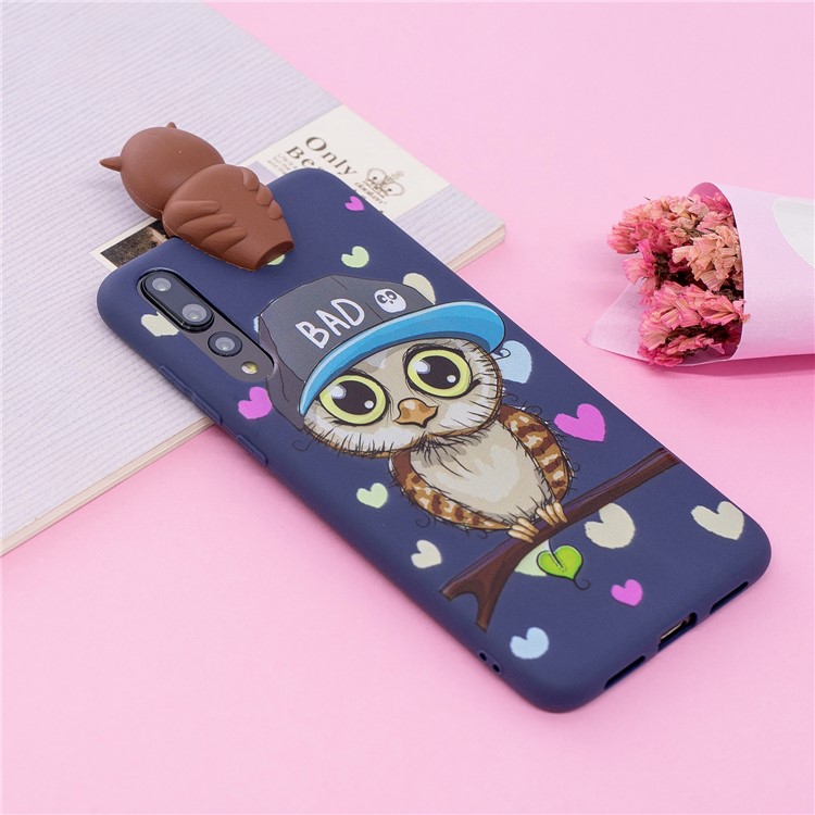 3D Cute Doll Pattern Printing TPU Case Cover Shell for Huawei P20 Pro - Male Owl-7