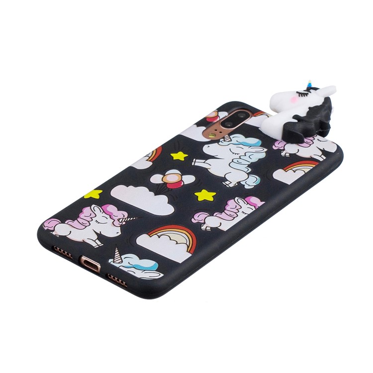 3D Animal Pattern Printing Soft TPU Cover for Huawei P20 - Black Unicorn-4