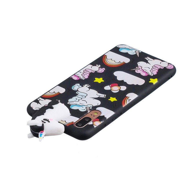 3D Animal Pattern Printing Soft TPU Cover for Huawei P20 - Black Unicorn-5