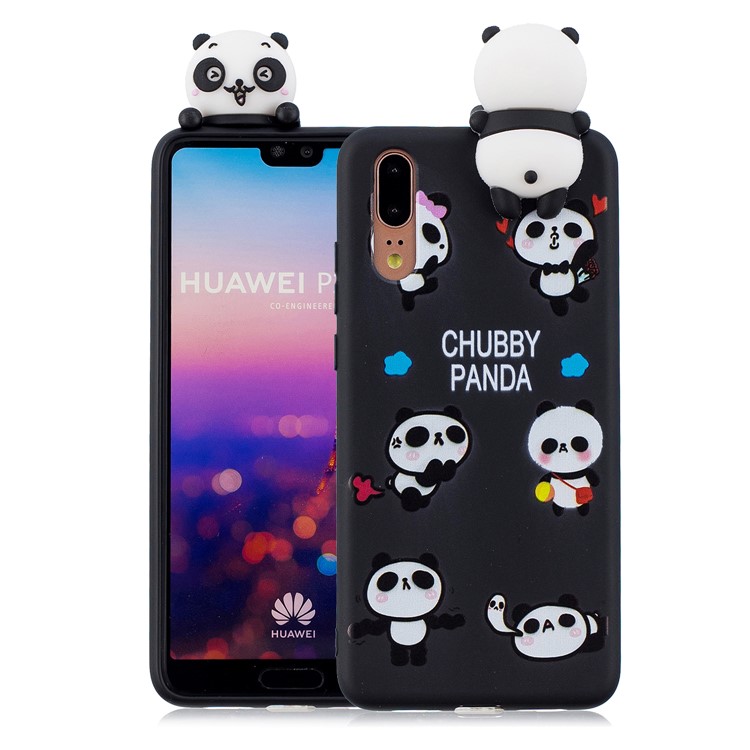 3D Animal Pattern Printing Soft TPU Phone Case for Huawei P20 - Chubby Panda-1