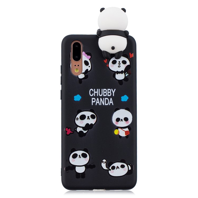 3D Animal Pattern Printing Soft TPU Phone Case for Huawei P20 - Chubby Panda-2