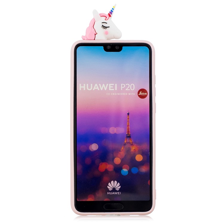 3D Animal Pattern Printing Soft TPU Mobile Case for Huawei P20 - Rose Unicorn-2
