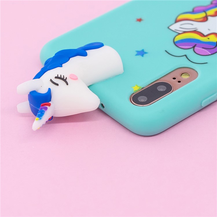3D Animal Pattern Printing Soft TPU Phone Shell for Huawei P20 - Blue Unicorn-9