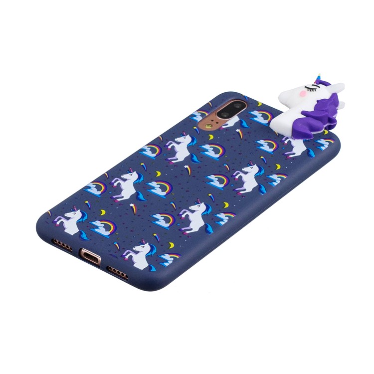 3D Animal Pattern Printing Soft TPU Mobile Casing for Huawei P20 - Purple Unicorn-5